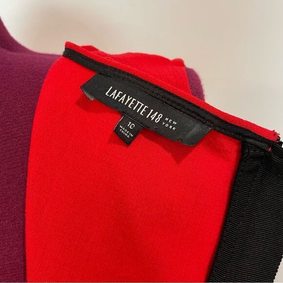 LAFAYETTE 148 Red Sheath Crew Neck Office Dress - Picture 7 of 11